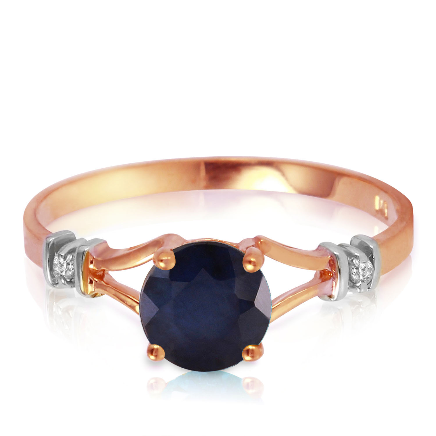 1.02 CTW 14K Solid Rose Gold Cathy Sapphire Diamond Ring