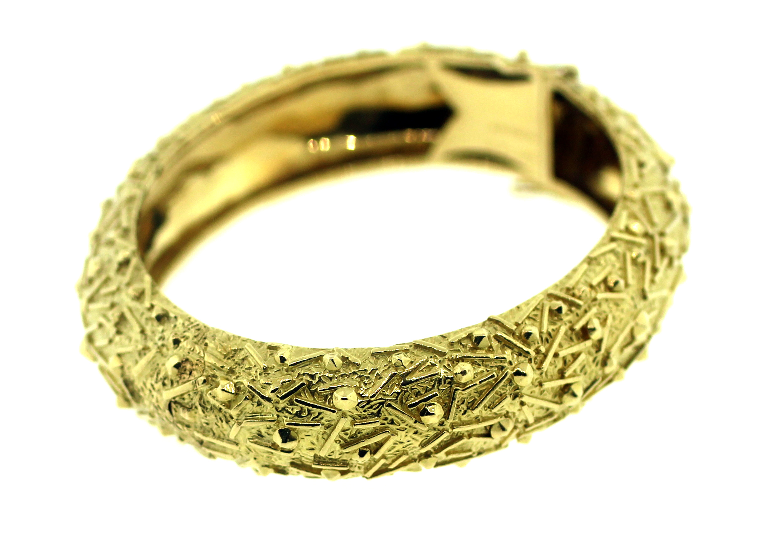 18K Yellow Gold Signed Bangle Bracelet