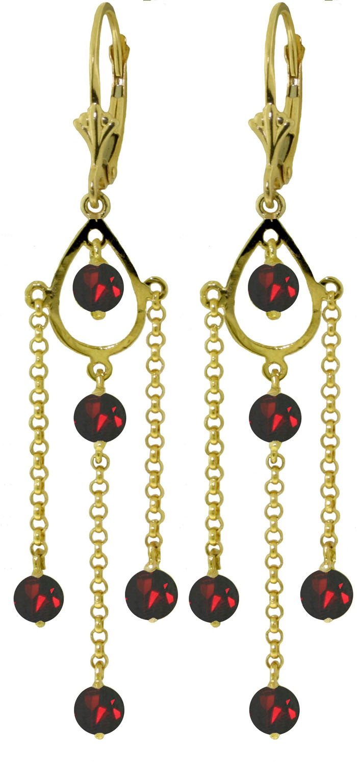 3 CTW 14K Solid Gold Gilded Age Garnet Earrings