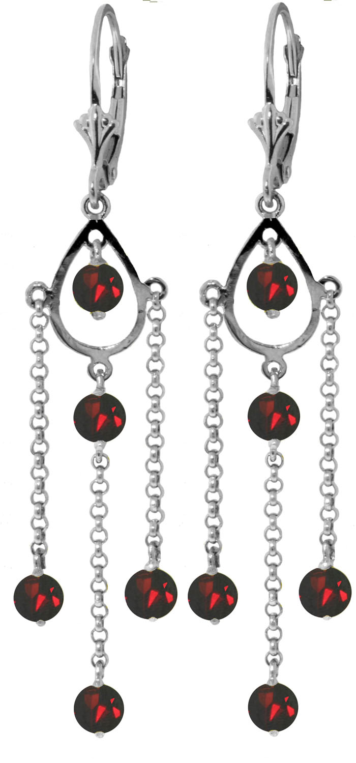 3 CTW 14K Solid White Gold No Absolute Completion Garnet Earrings