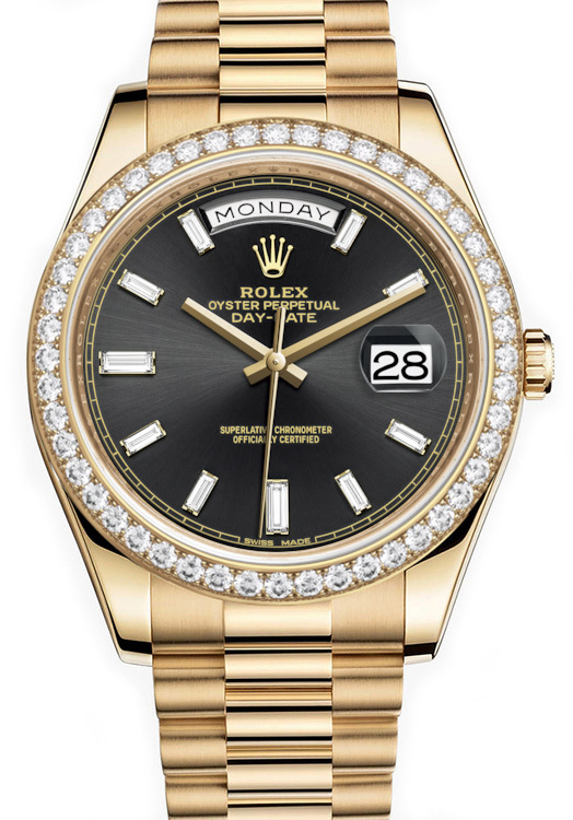 Rolex Day-Date President II 218238 41mm Custom Black Diamond Bezel