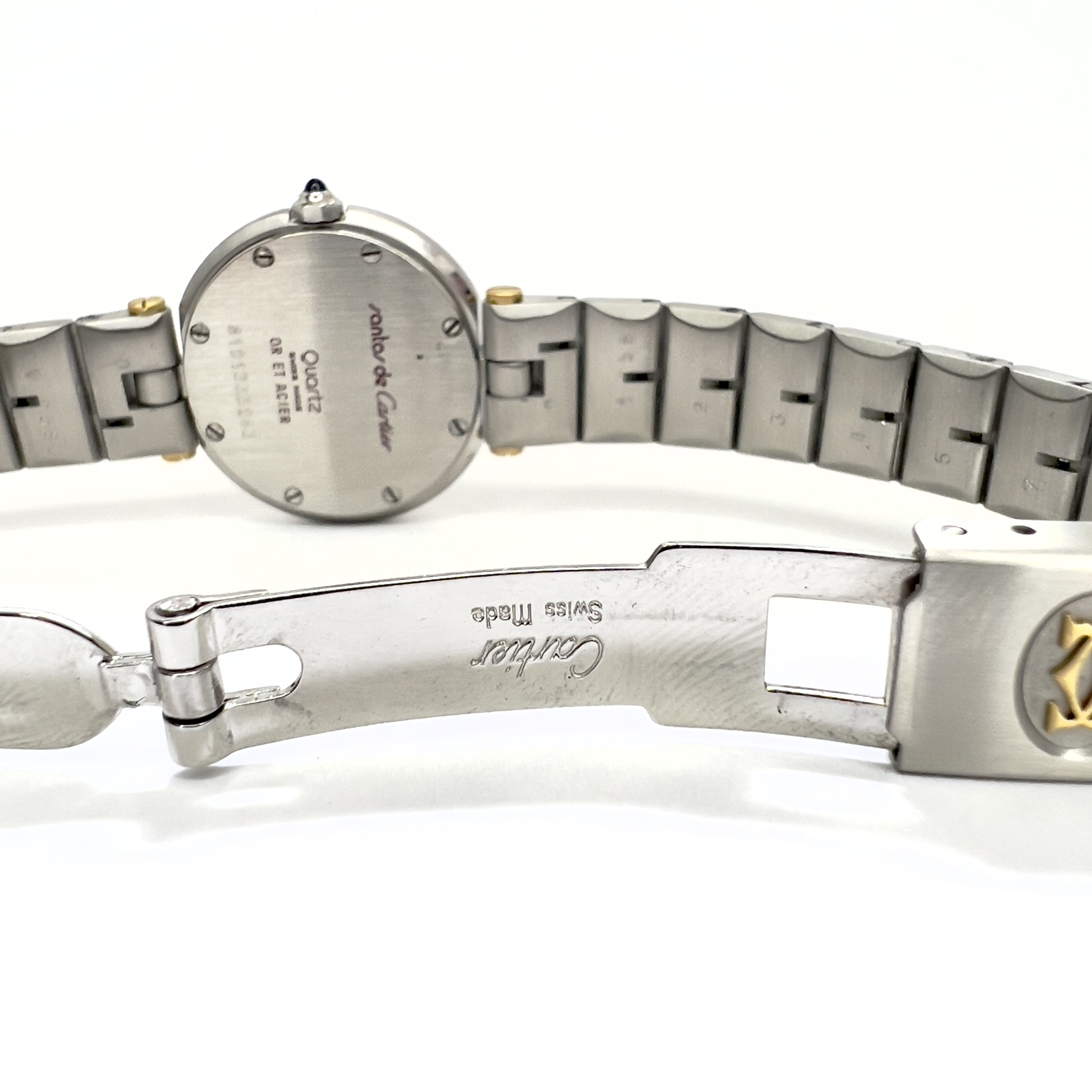 CARTIER SANTOS Ronde 27mm 2 Tone 0.40TCW DIAMOND Watch 