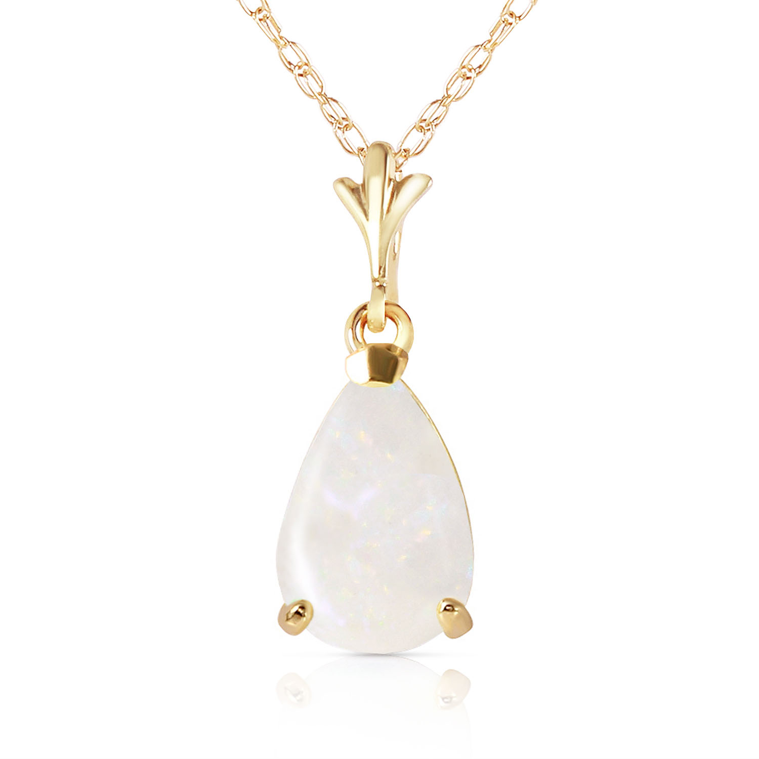 0.77 CTW 14K Solid Gold Necklace Natural Opal