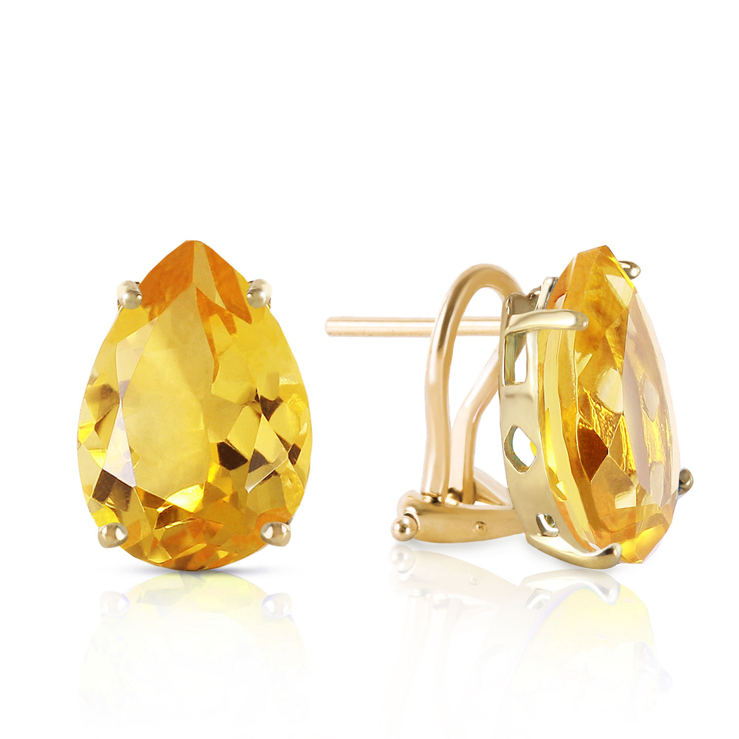 10 CTW 14K Solid Gold Inspiration Citrine Earrings