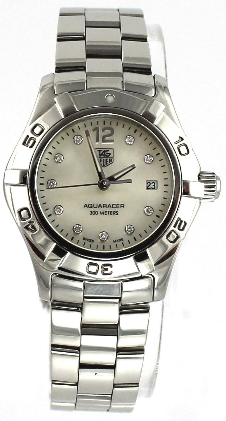 TAG HEUER AQUARACER WAF1415.BA0813 DIAMOND QUARTZ MOTHER OF PEARL WATCH