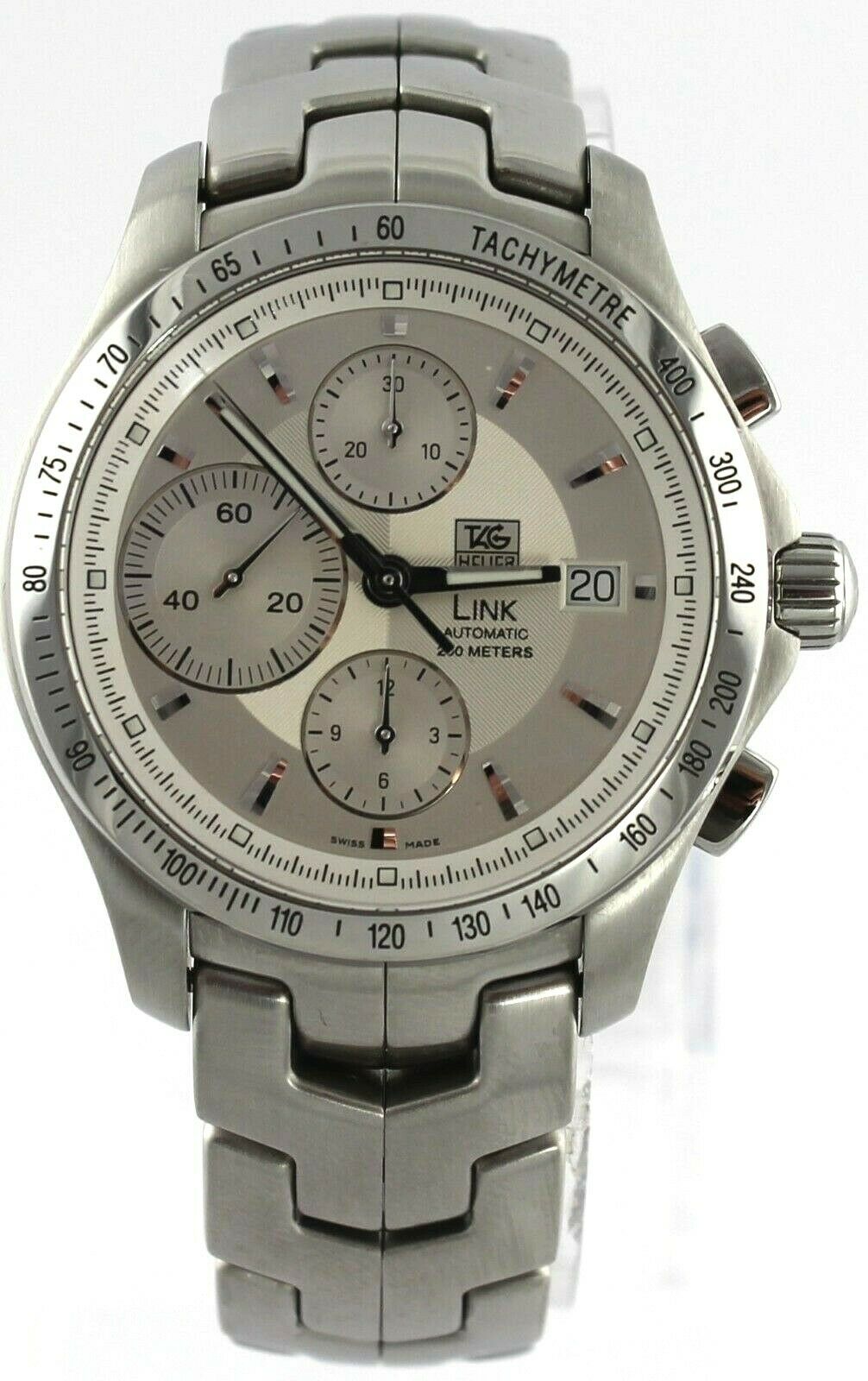 TAG HEUER LINK CJF2111.BA0594 CHRONOGRAPH AUTOMATIC SILVER EXHIBITION MENS WATCH