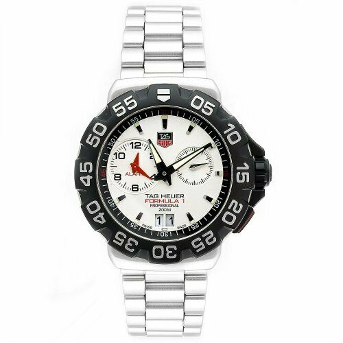 TAG HEUER FORMULA 1 WAH111B.BA0850 ALARM QUARTZ SILVER STEEL MENS SPORTS WATCH