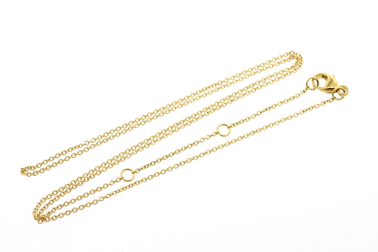 David Yurman 18k Yellow Gold Necklace Chain Only 1.1mm 16" 17" 18" Adjustable