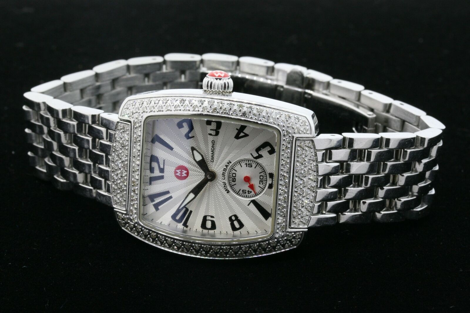 Michele Silver Urban Mini Diamond Watch Michele Urban Mini Diamond Watch with Diamond Bracelet  main image 3