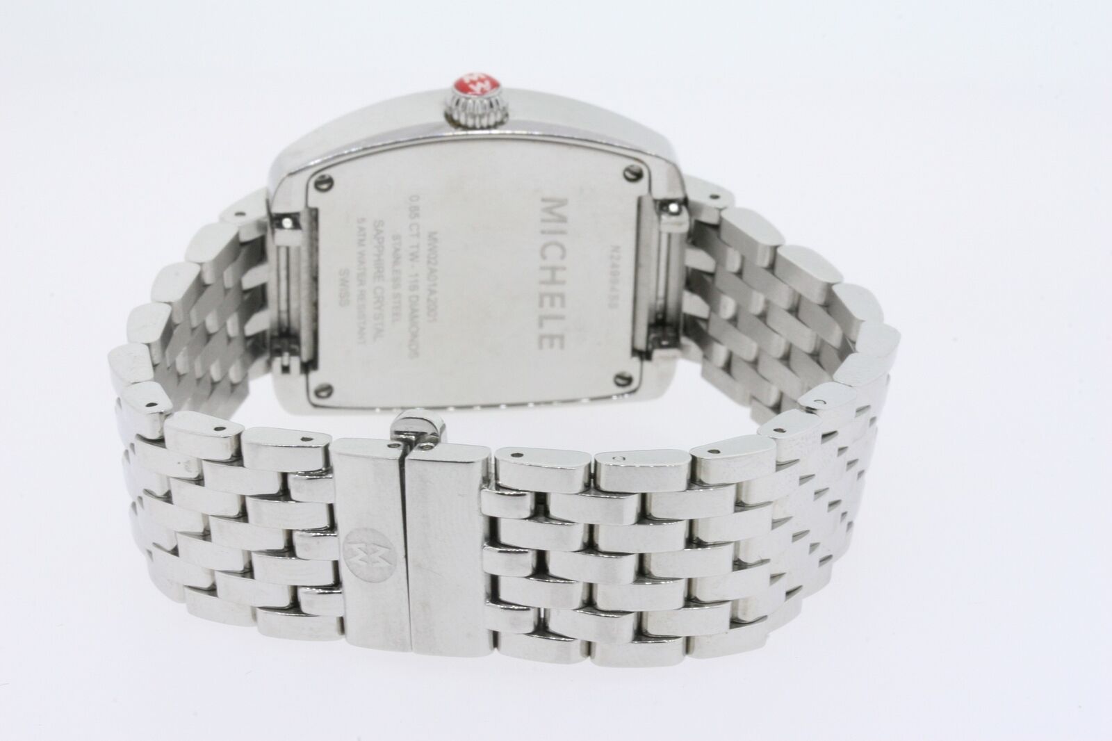 Michele Diamond Stainless Steel Urban Arabic Numbers White Dial Sapphire Crystal Michele Mini Urban Diamond Watch & $700 Upgraded Diamond  main image 3