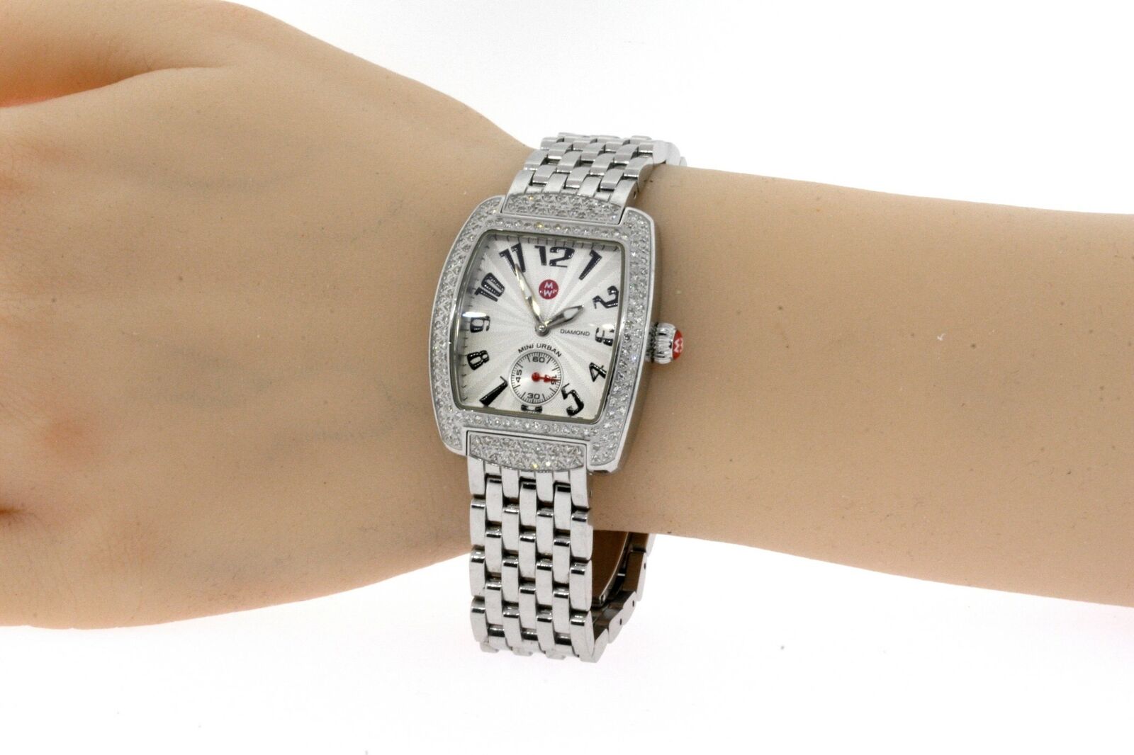 Michele Mini Urban Diamond Watch & $700 Upgraded Diamond 