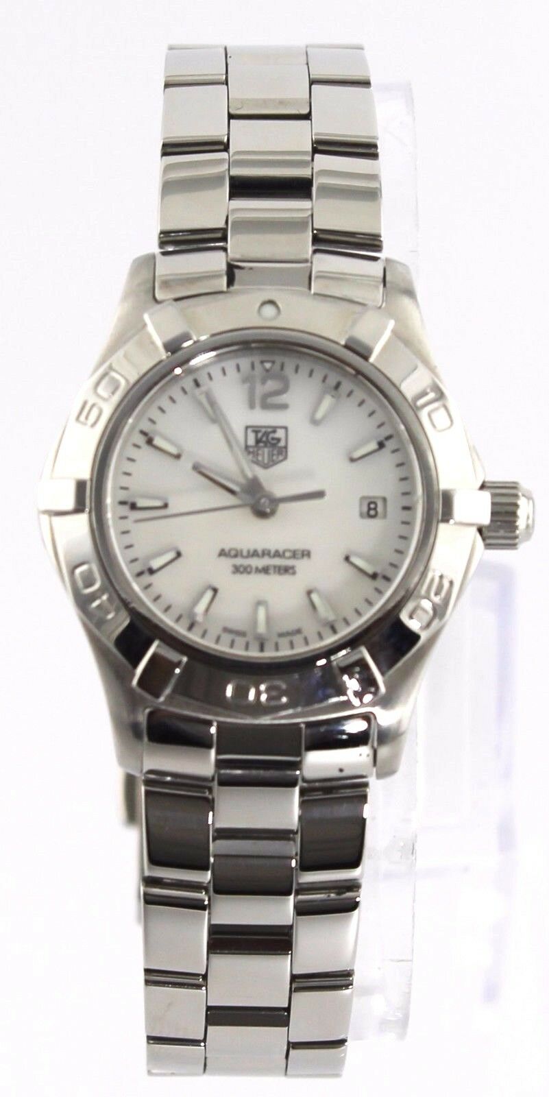 TAG HEUER LADIES AQUARACER WAF1414.BA0823 MOTHER OF PEARL STEEL QUARTZ WATCH 