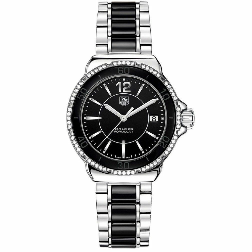 TAG HEUER  FORMULA 1 WAH1212.BA0859 BLACK CERAMIC LADIES DIAMOND LUXURY WATCH