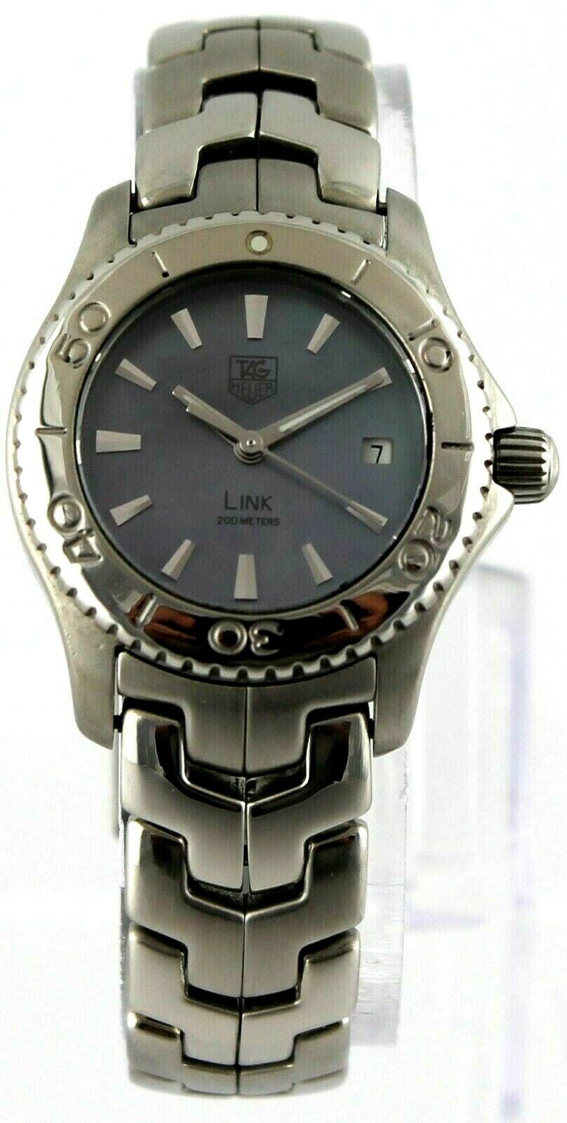 TAG HEUER LADIES LINK WJ1316.BA0573 BLUE PEARL SWISS QUARTZ LUXURY STEEL WATCH
