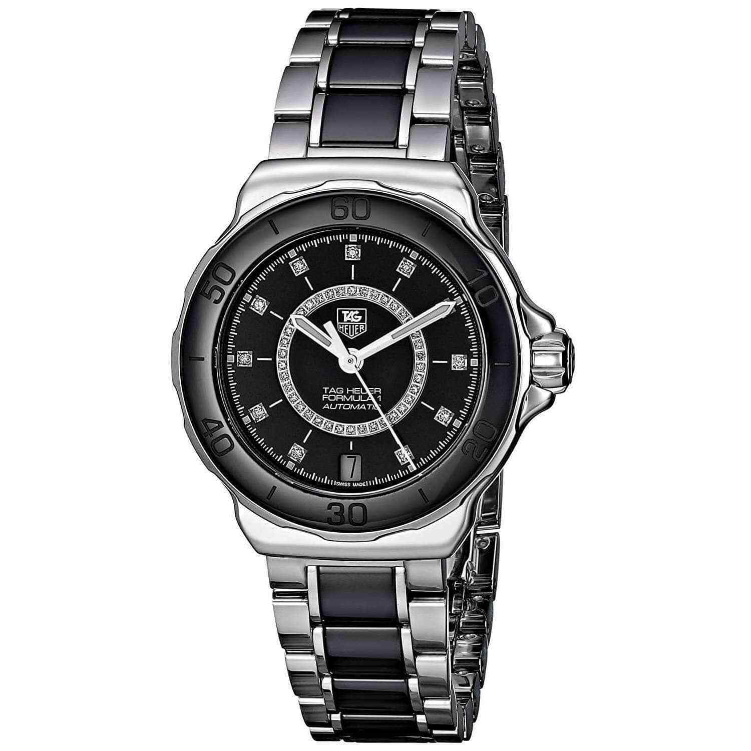 TAG HEUER  FORMULA 1 WAU2210.BA0859 DIAMOND BLACK CERAMIC LADIES AUTOMATIC WATCH