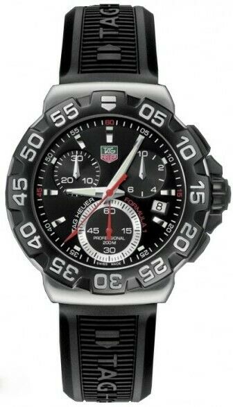 TAG HEUER FORMULA 1 CAH1110.BT0714 MENS QUARTZ CHRONOGRAPH BLACK RUBBER WATCH