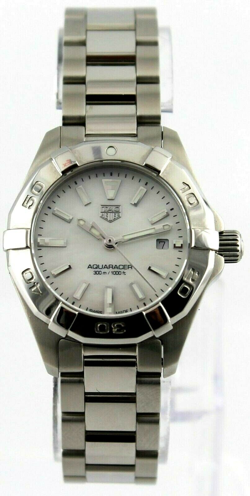 MINT TAG HEUER LADIES AQUARACER WBD1411.BA0741 MOTHER OF PEARL QUARTZ WATCH