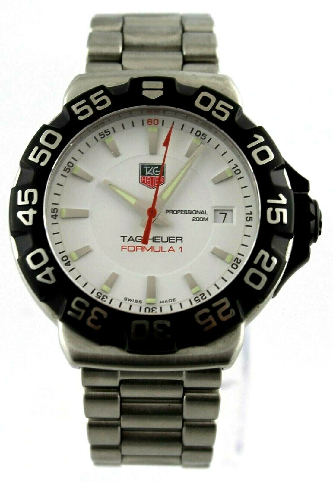 TAG HEUER Formula 1 WAZ1111 Date White Dial Quartz Men\'s Watch_842156 Tag Heuer Formula 1 Date Quartz 41mm White Dial Steel Watch  main image 4