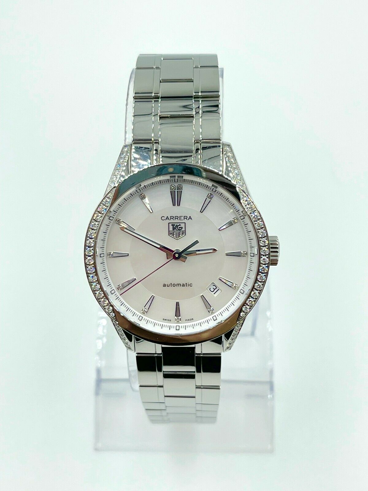 Tag Heuer Carerra  with Diamonds MOP Dial 36mm Stainless Steel Watch