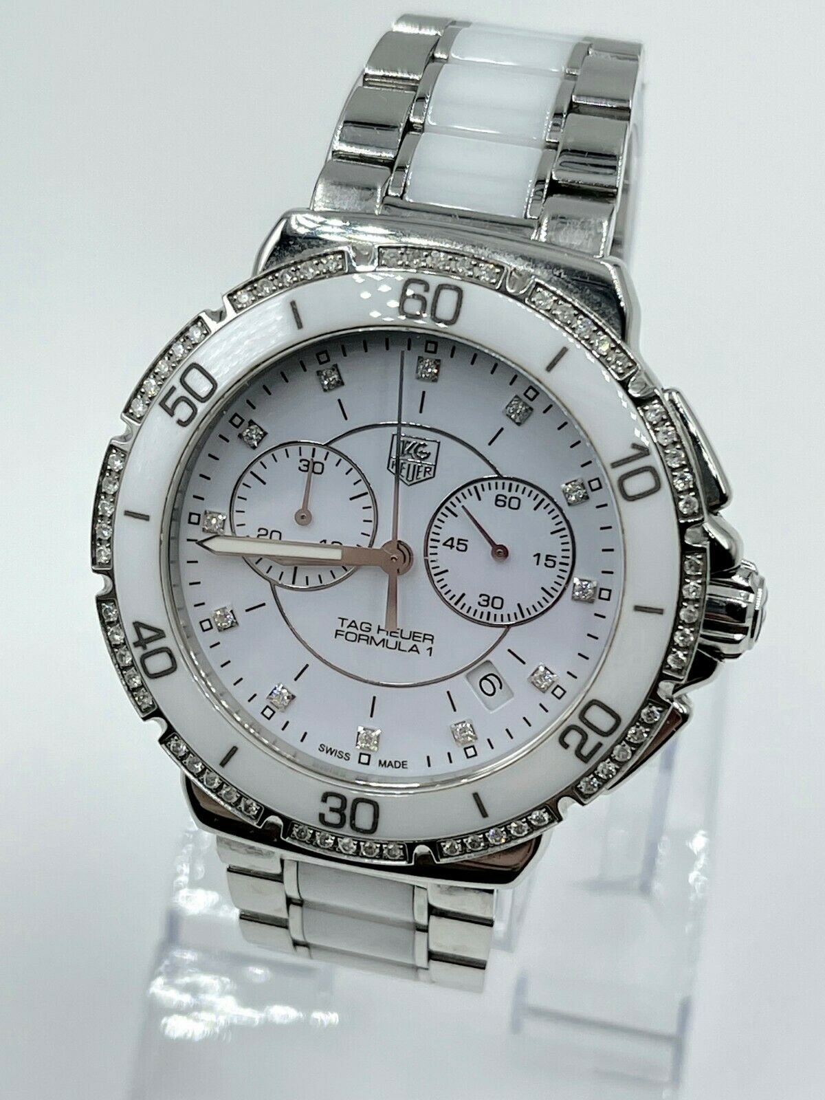 Tag Heuer Formula 1 White Ceramic Steel Diamond Watch | TAG Heuer 