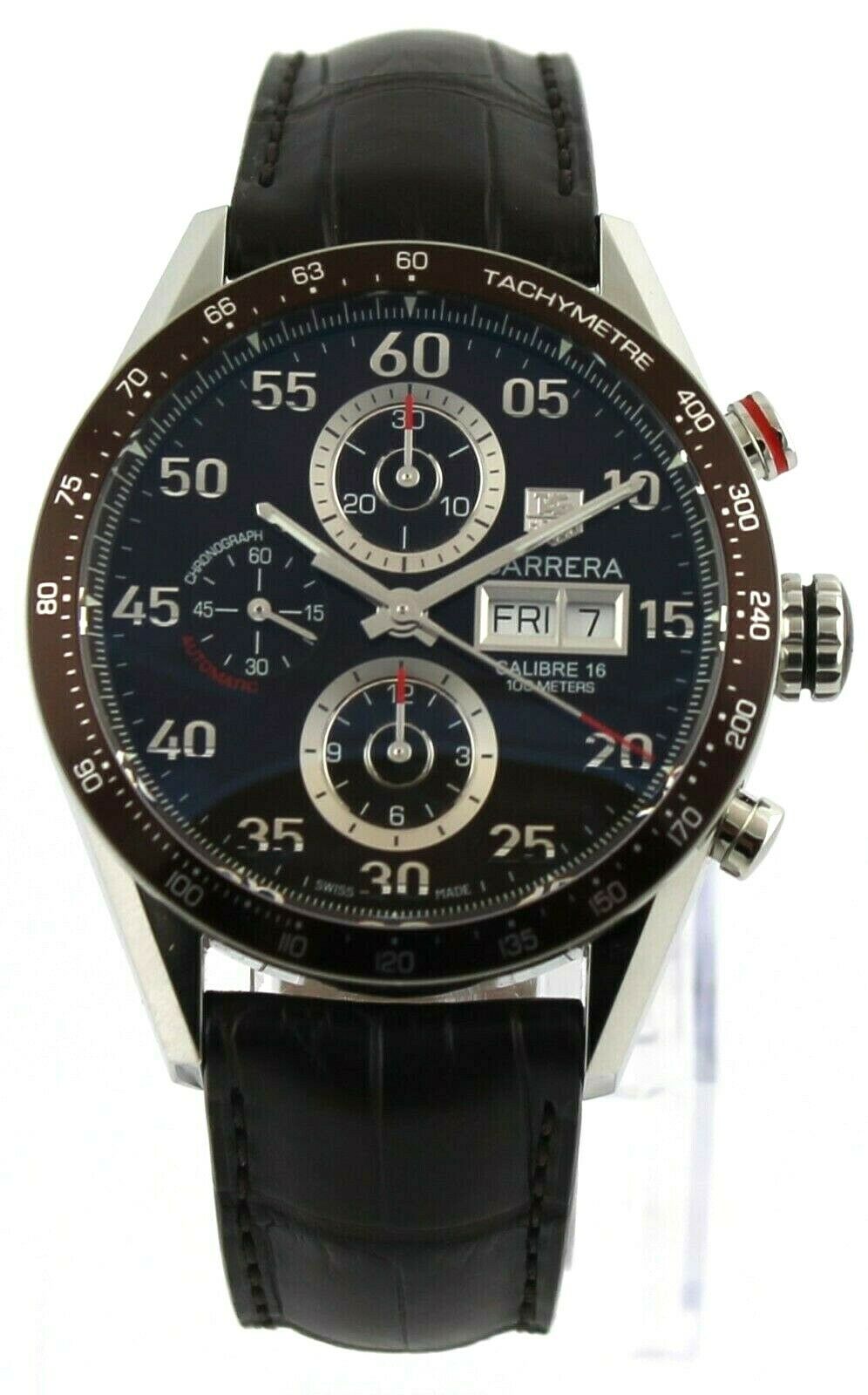TAG HEUER CARRERA  DAY DATE AUTOMATIC CHRONOGRAPH BROWN MEN'S WATCH