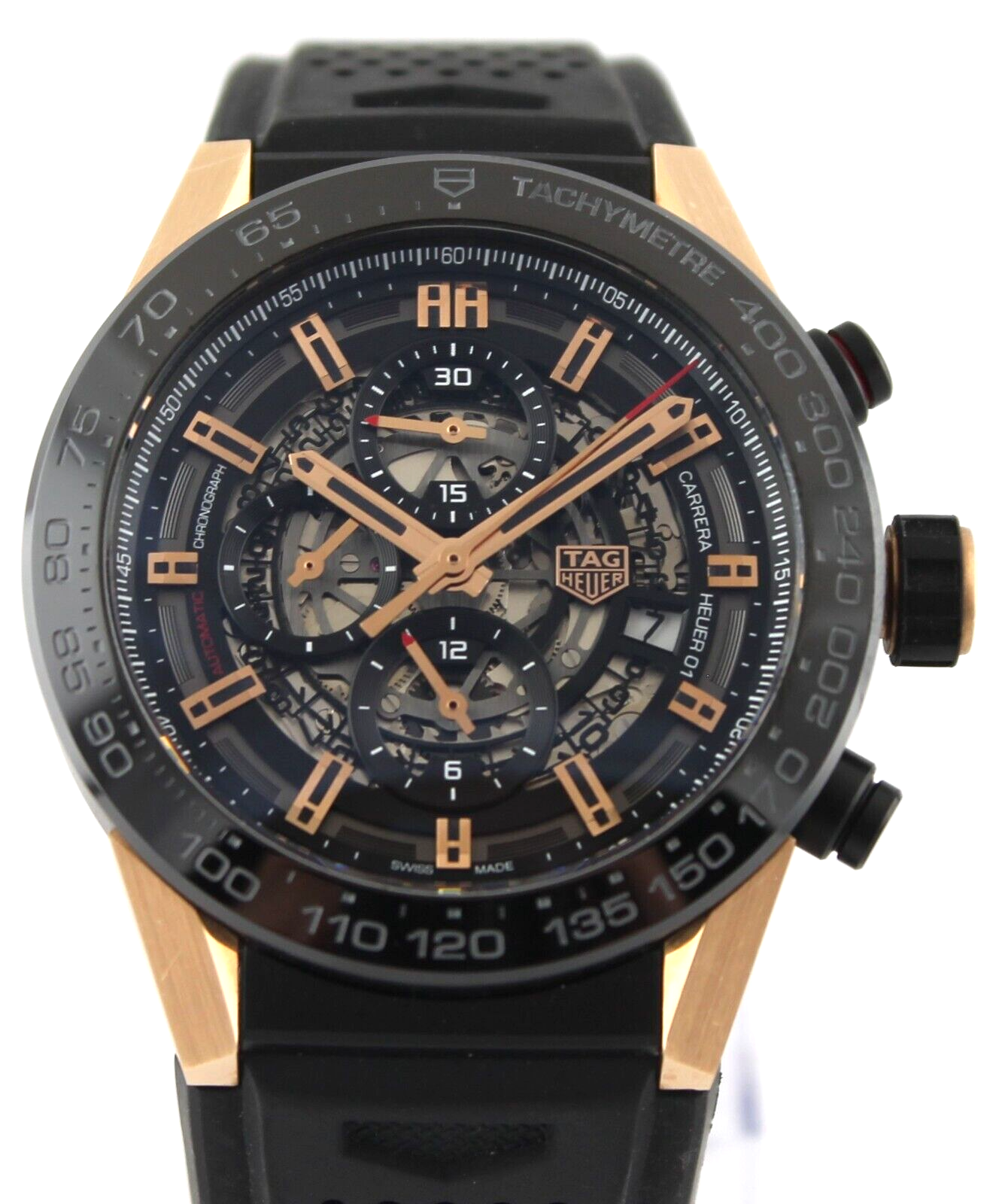 Tag Heuer Carrera  CALIBRE HEUER 01 Rose Gold Black SKELETON Watch