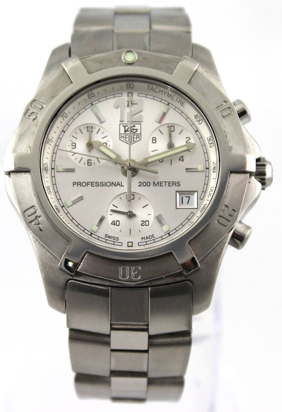 Tag Heuer 2000 CN1111.BA0337 Chronograph Professional Steel Silver Mens Watch