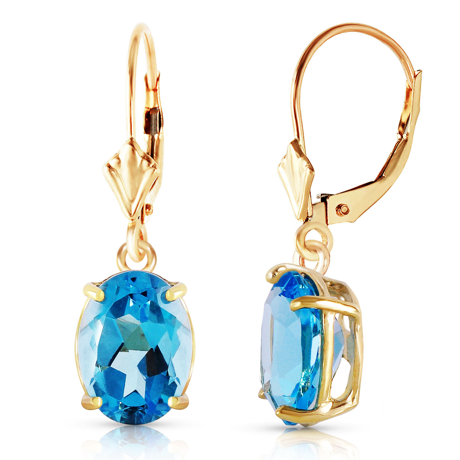 6.25 CTW 14K Solid Gold Encourage Blue Topaz Earrings