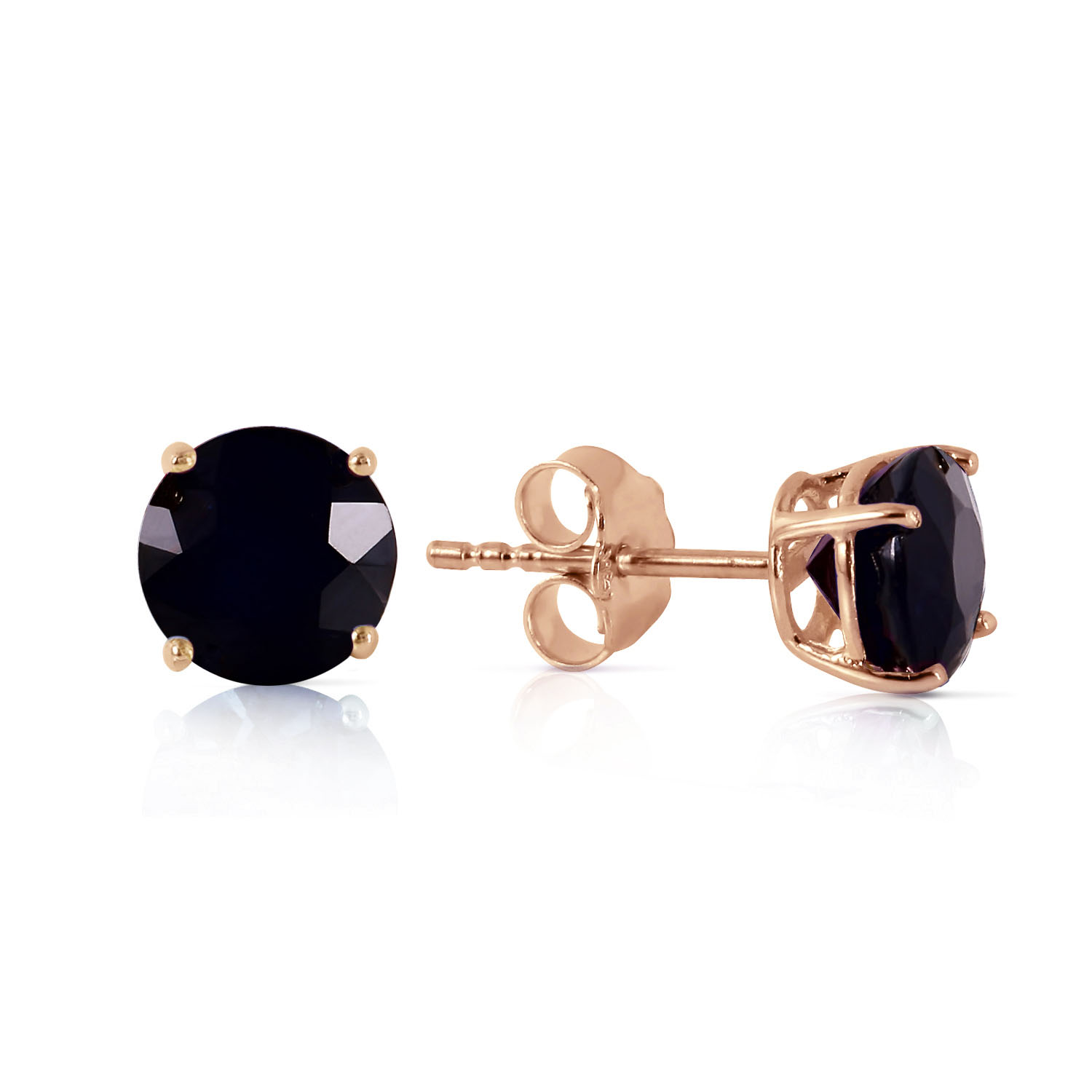 1 CTW 14K Solid Rose Gold Stud Earrings 1.0 CTW Natural Black Diamond