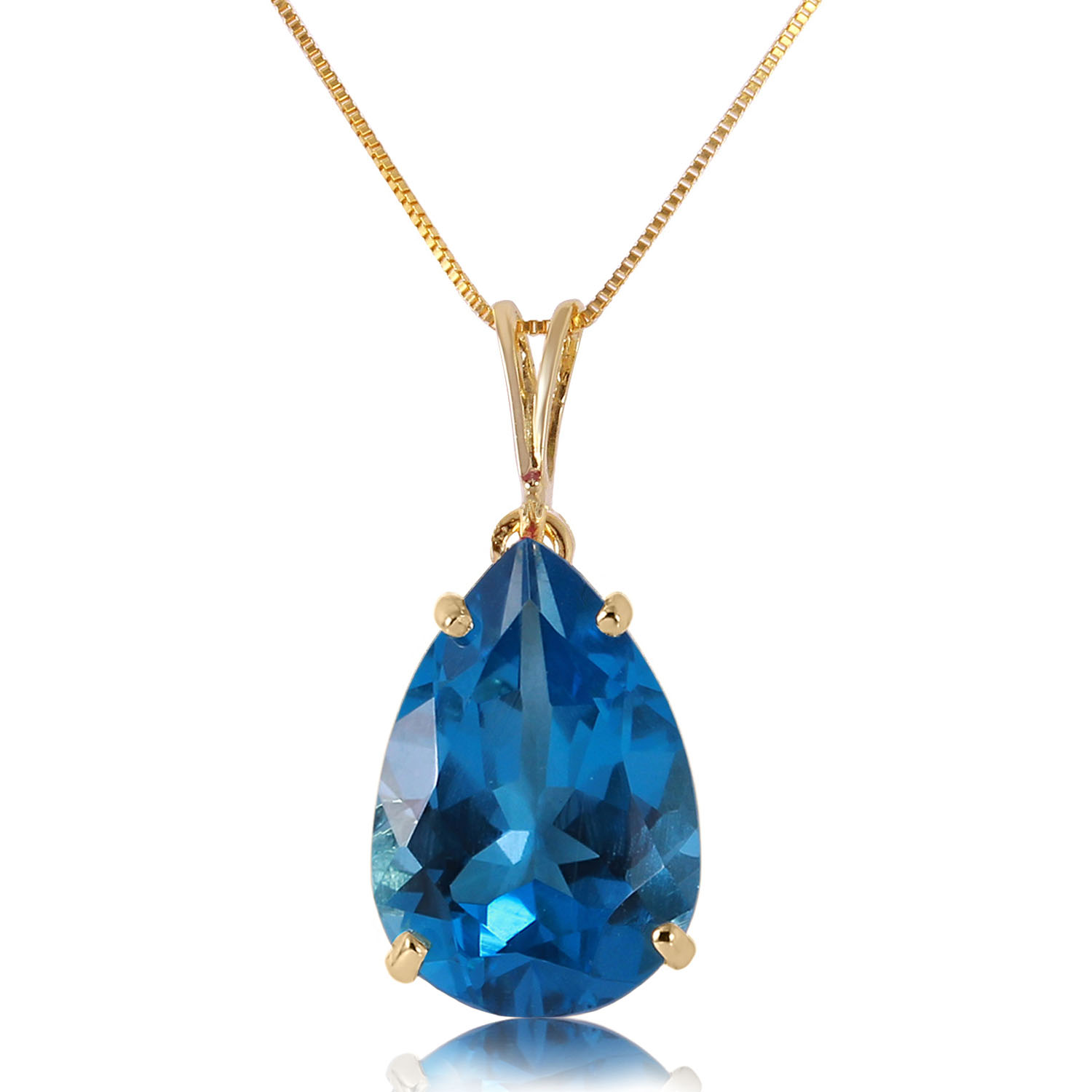 6.5 CTW 14K Solid Gold Joy Squad Blue Topaz Necklace