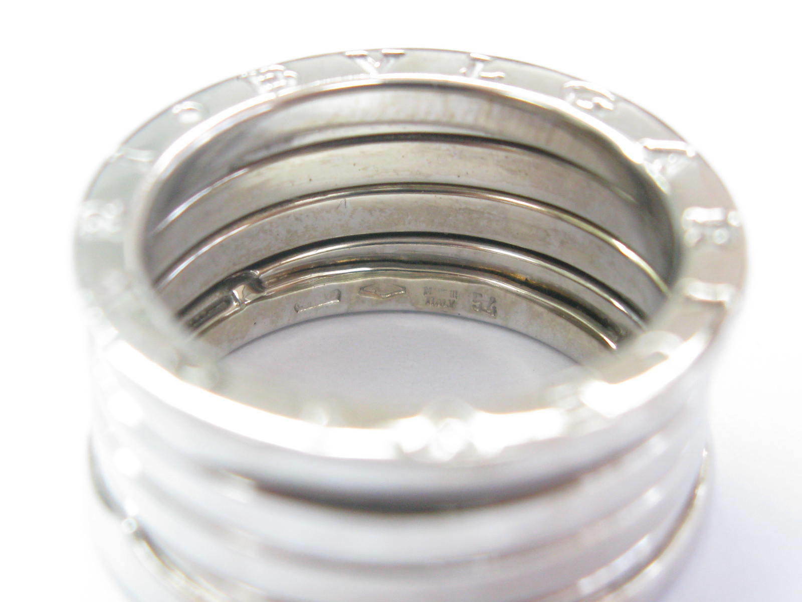 Bulgari B Zero 18Kt 10mm Ring White Gold Size 54