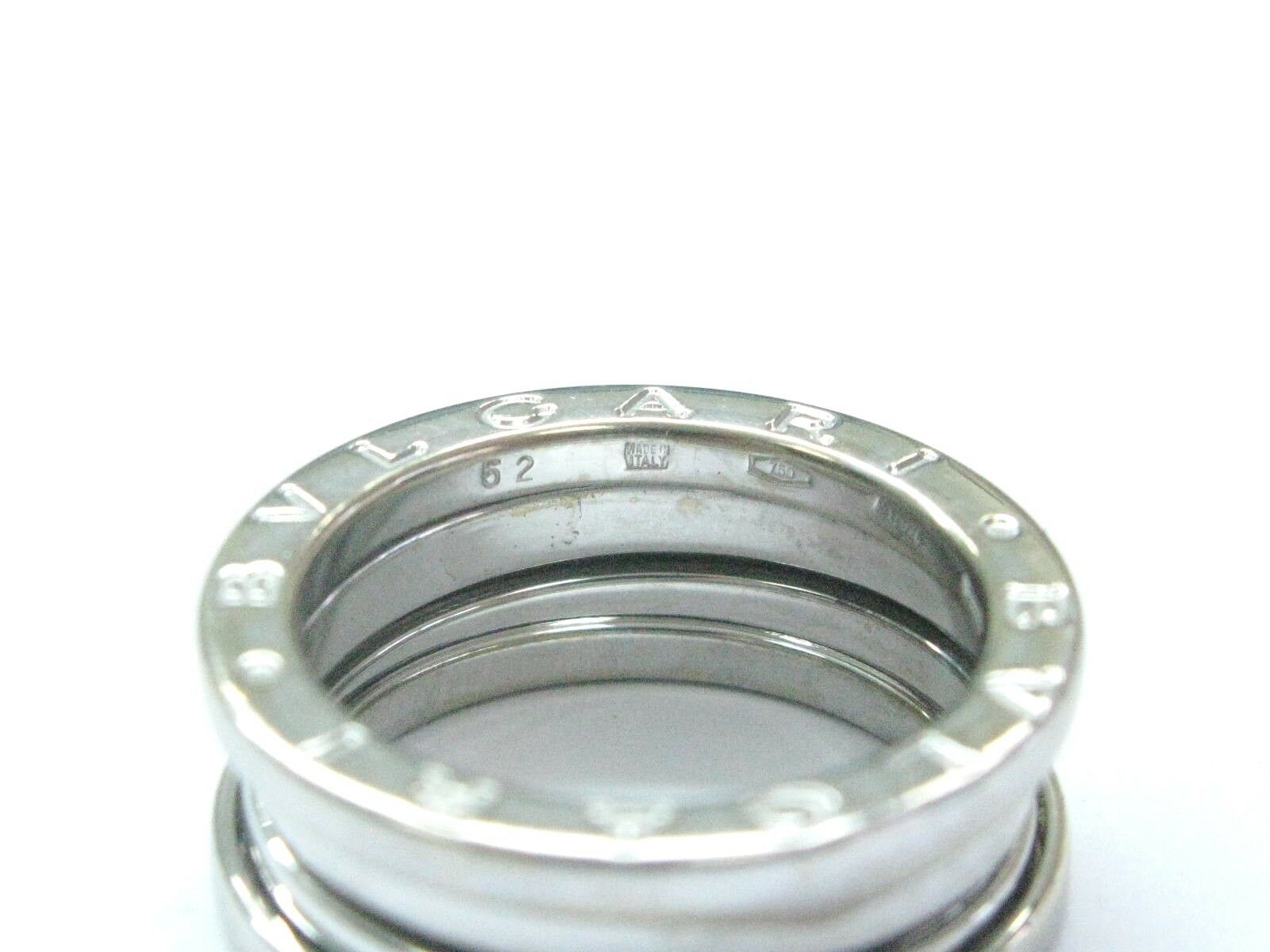 Bulgari B Zero 18Kt WG 7mm White Gold Band Ring Sz 52