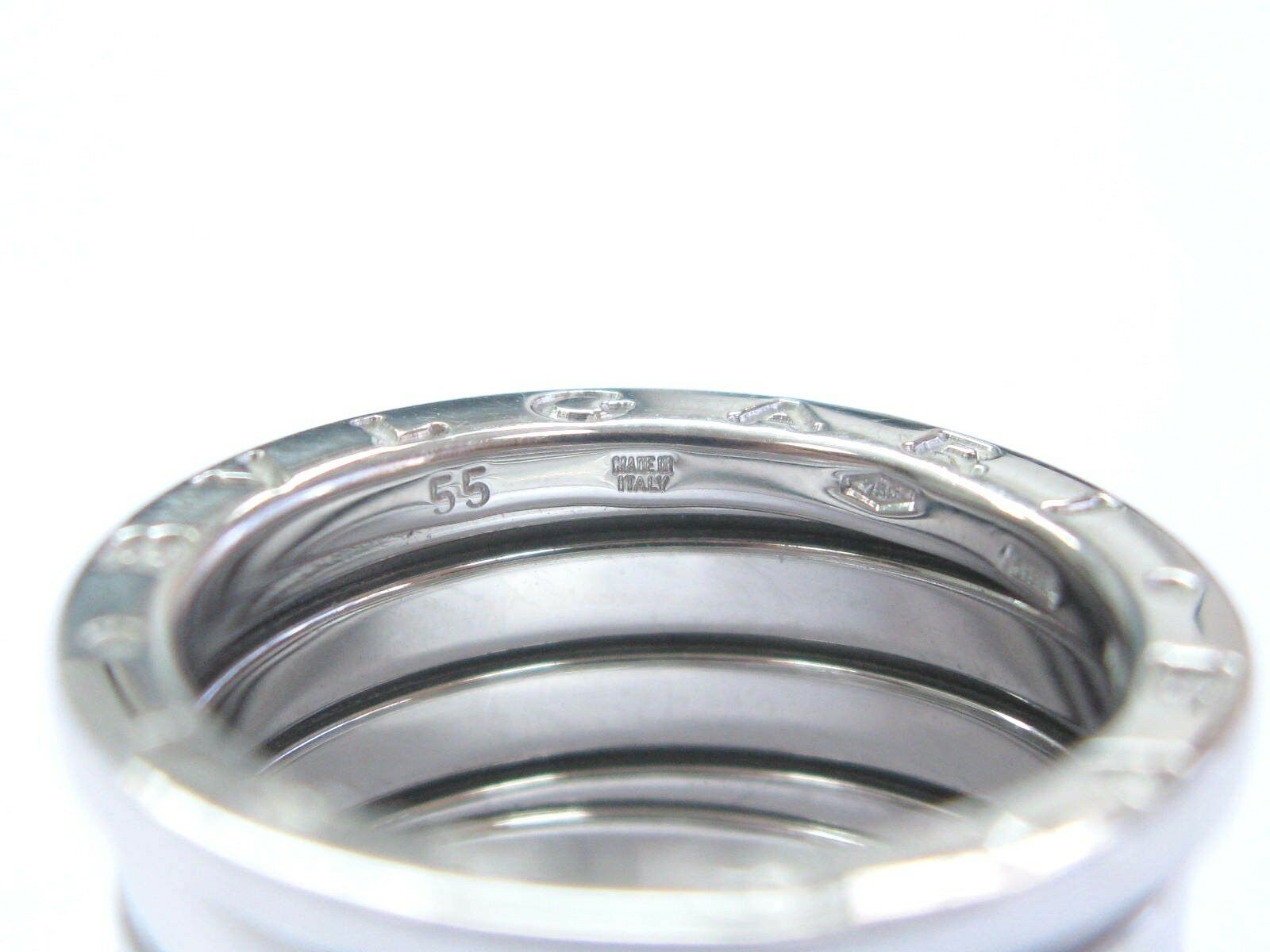 Bulgari B Zero 18Kt 10mm Ring White Gold Size 55