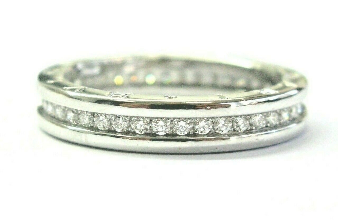 Bulgari B.Zero 1 Diamond Ring 18Kt White Gold Size 62 US 10 .80Ct