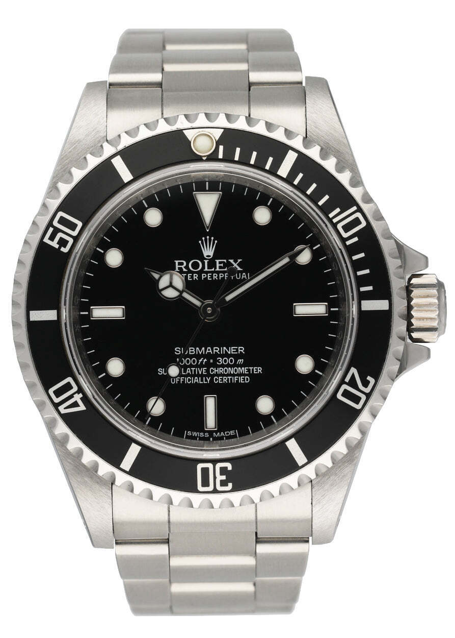 Rolex Submariner  No Date Engraved Rehaut Mens Watch