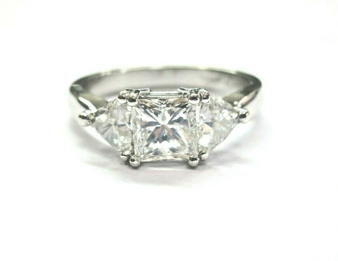 Black Starr  Frost Princess  Trillion Cut Diamond Engagement Ring 1.36Ct