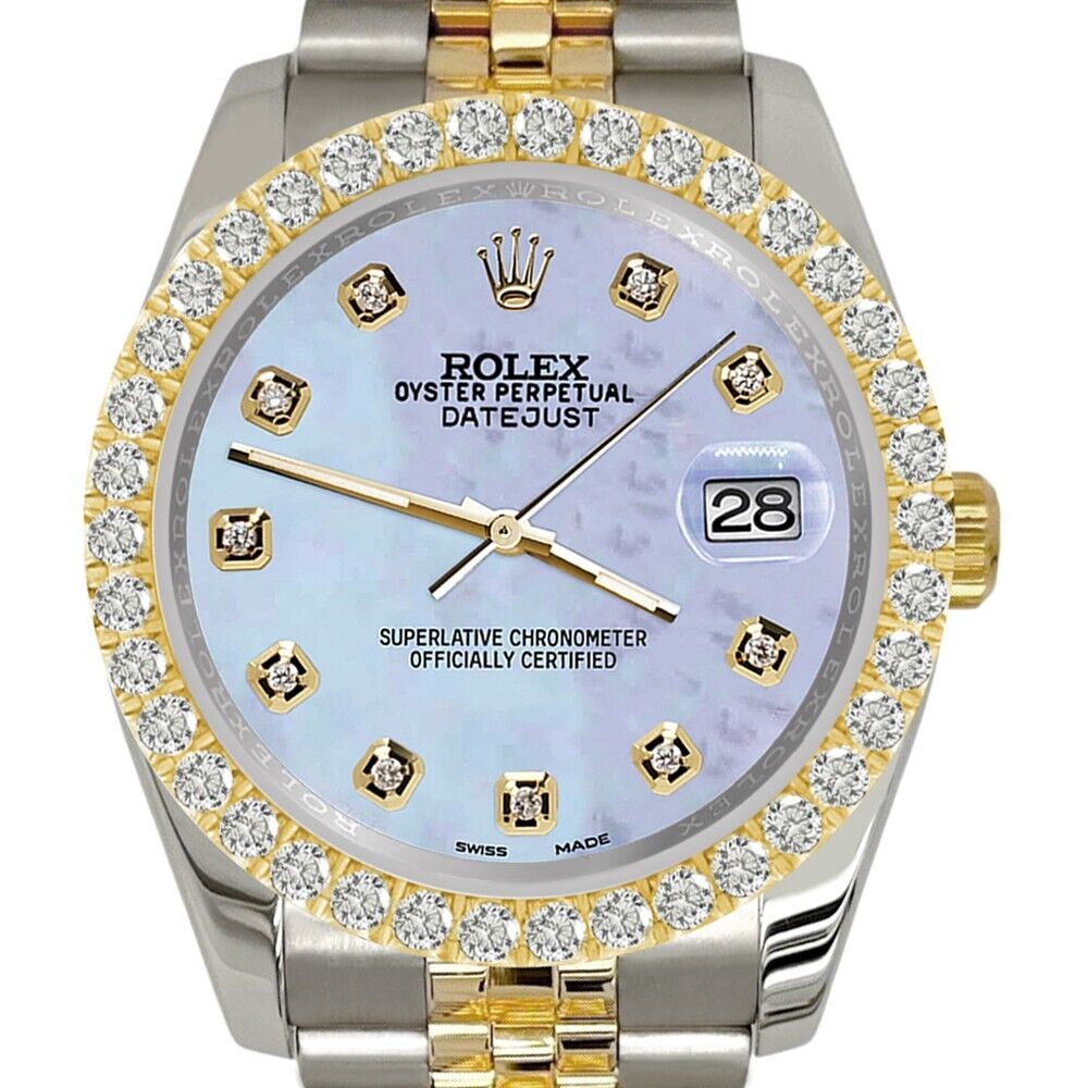 Rolex Datejust   Diamond Bezel/Purple MOP Dial Jubilee Watch