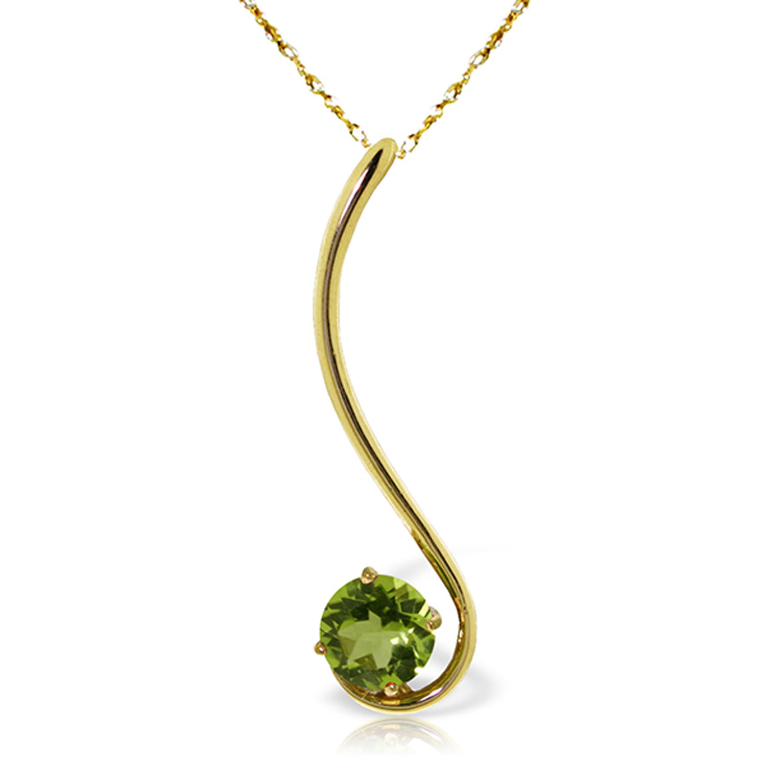 0.55 CTW 14K Solid Gold Fancy And Imagination Peridot Necklace