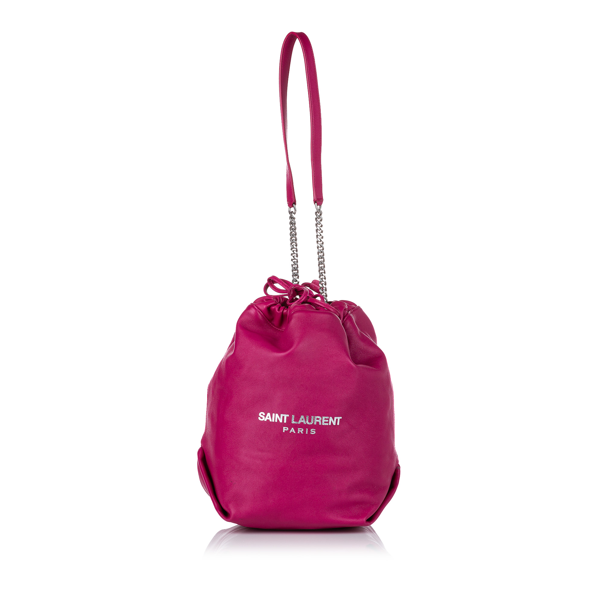 Saint Laurent Teddy Leather Bucket Bag