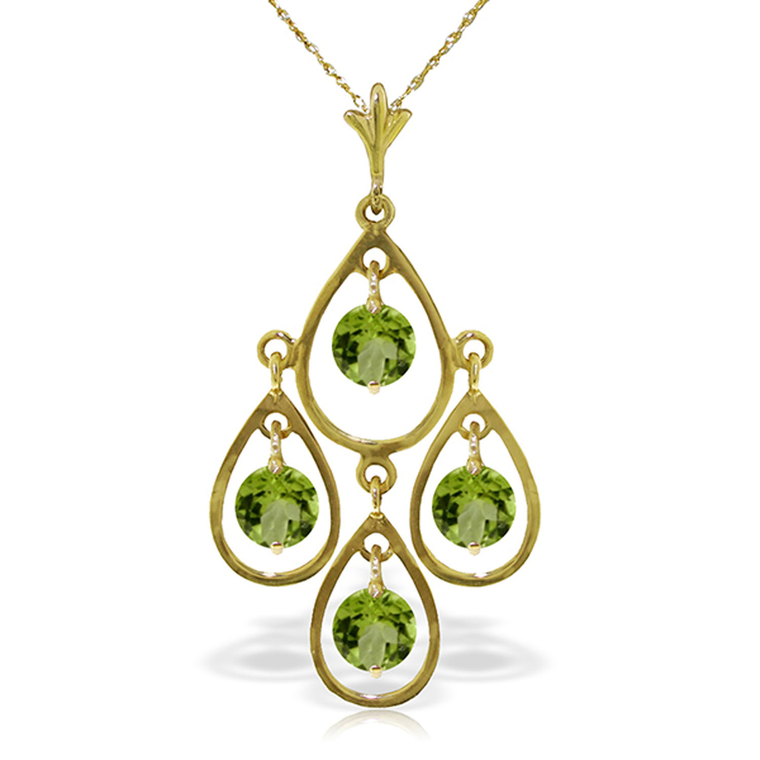 1.2 CTW 14K Solid Gold Intellectual Beauty Peridot Necklace