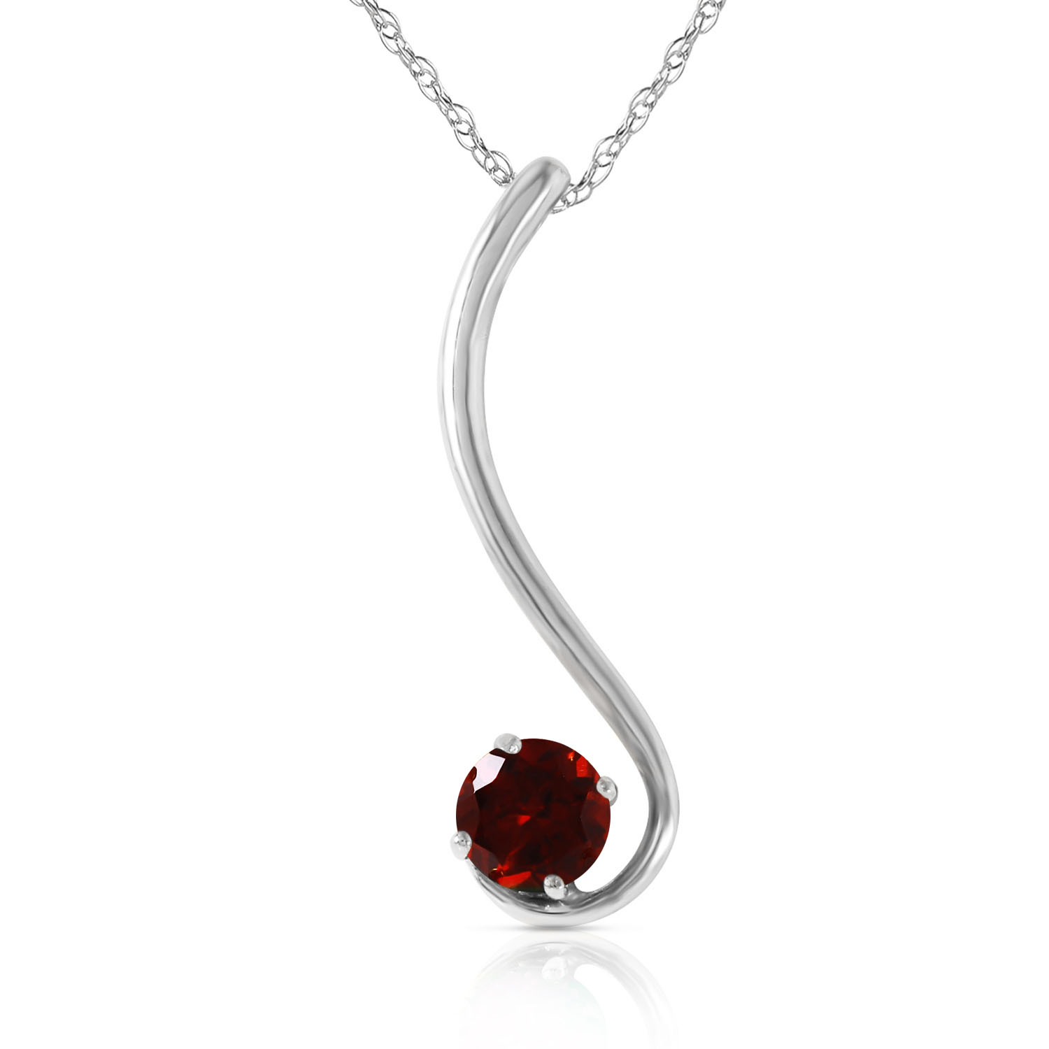 0.55 CTW 14K Solid White Gold Suddenly Garnet Necklace