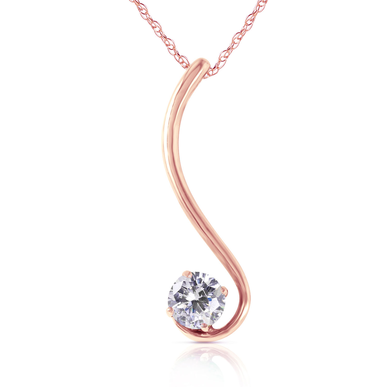 14K Solid Rose Gold Necklace withNatural 0.50 CTW Diamond