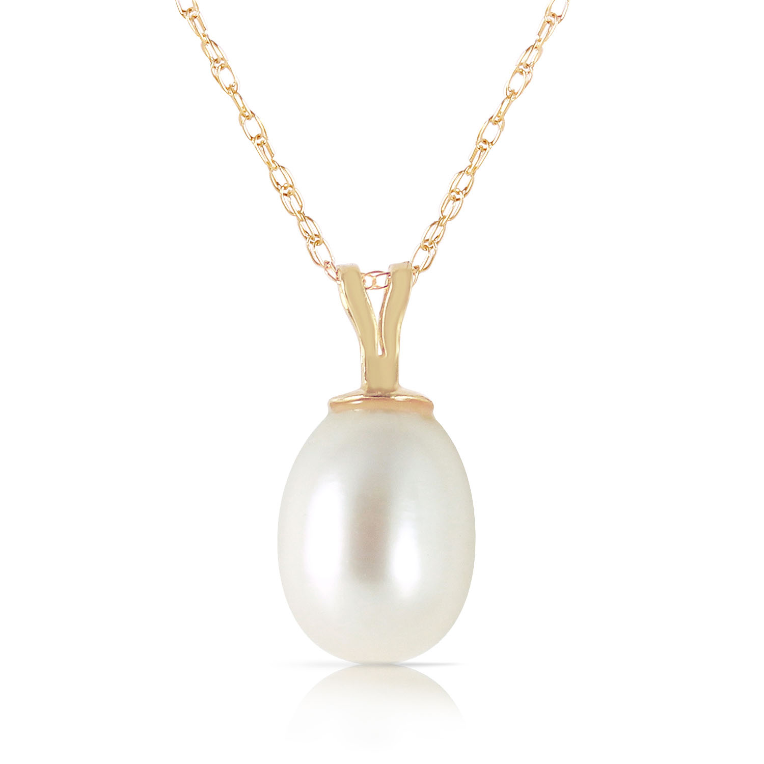 4 CTW 14K Solid Gold Hope On A Chain pearl Necklace