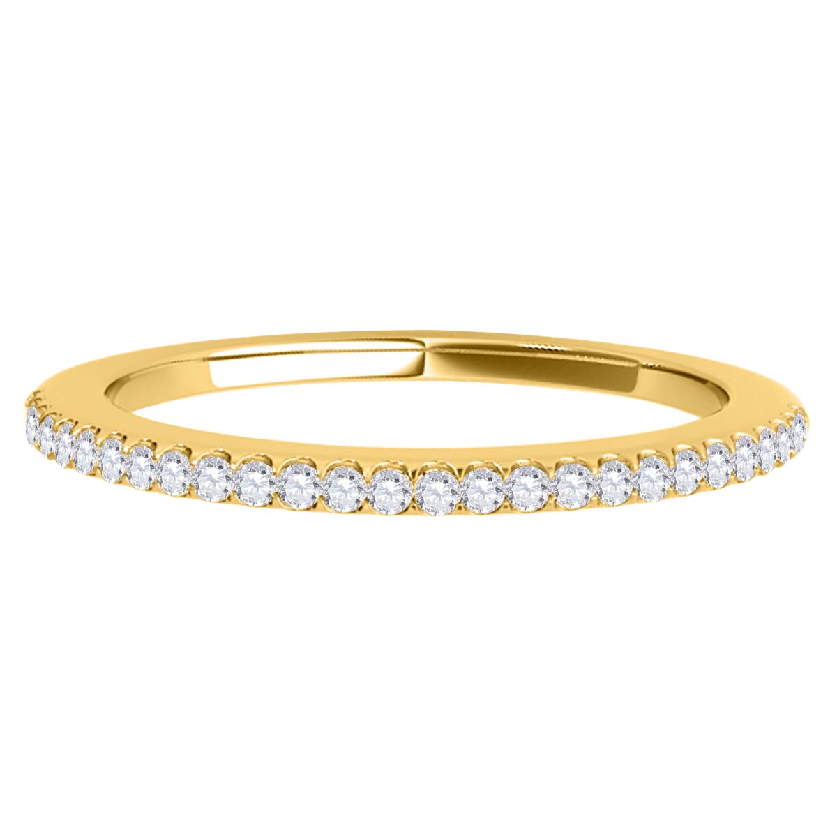 MauliJewels Rings for Women 0.14 Carat Diamond Wedding Band 4-prong 14K Solid Yellow Gold Ring Size - 6 Genuine Diamond Wedding Jewelry Collection