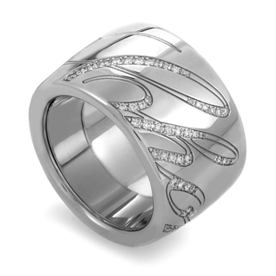 Chopard Chopardissimo Signature 18K White Gold  0.35ct Diamond Ring Sz 6