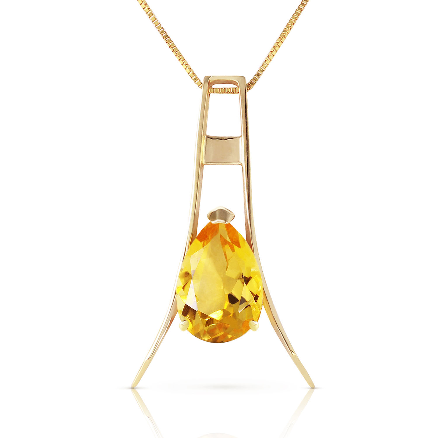 1.5 CTW 14K Solid Gold Thinking Of You Citrine Necklace