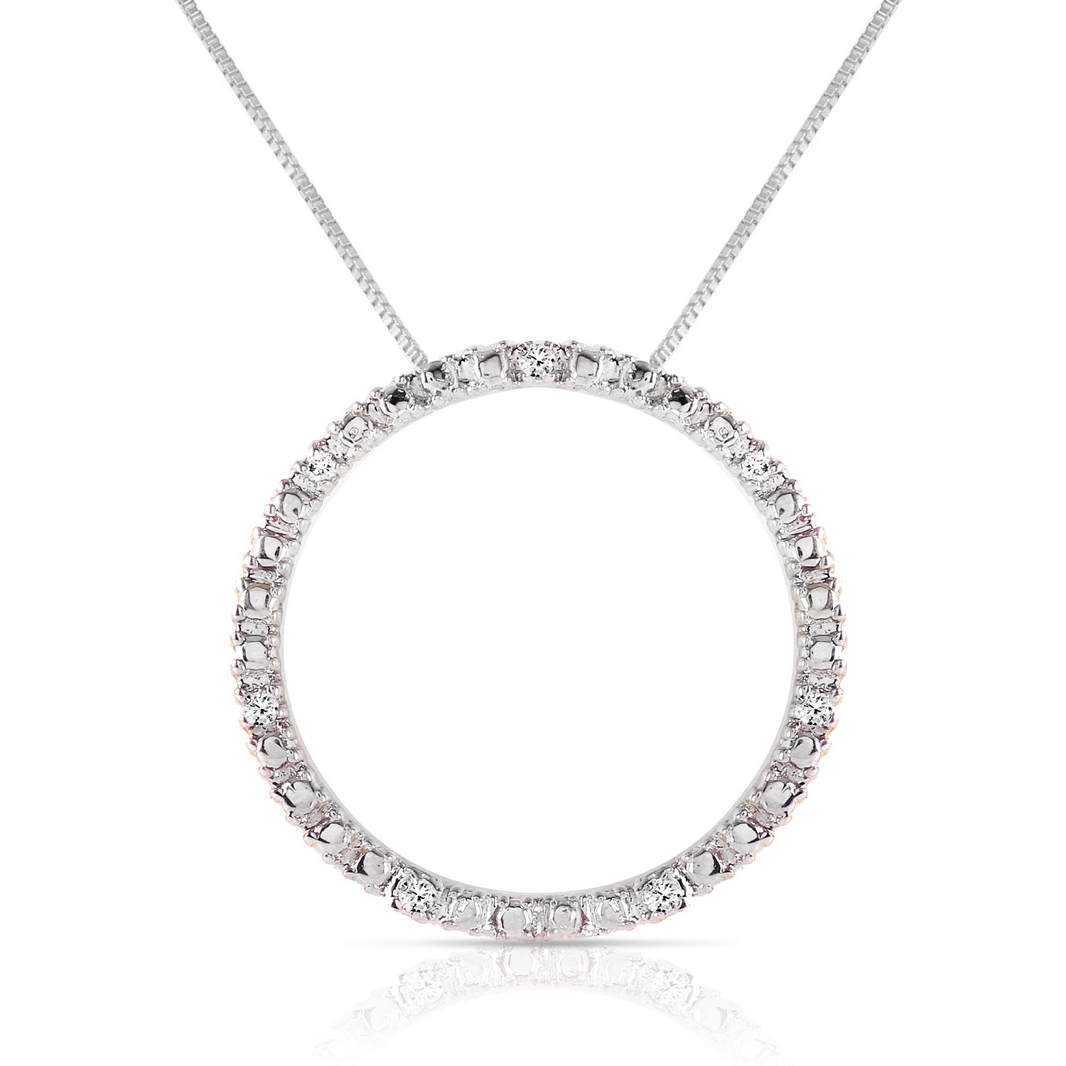 0.1 CTW 14K Solid White Gold Beloved Is Everywhere Diamond Necklace