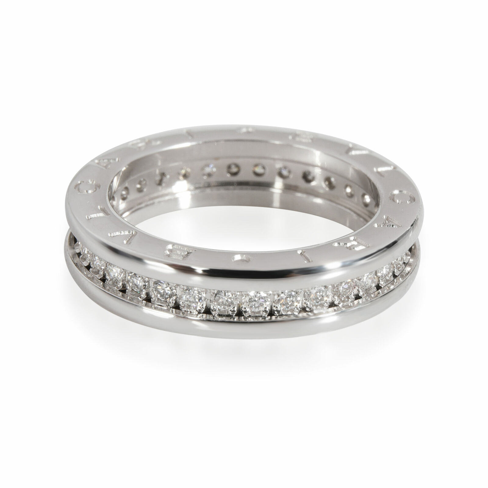 Bulgari B Zero 1 One-Band Diamond Ring in 18K White Gold