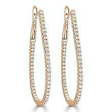 True Inside Out Diamond Hoop Earrings in 14KT Rose Gold 1.60 ctw
