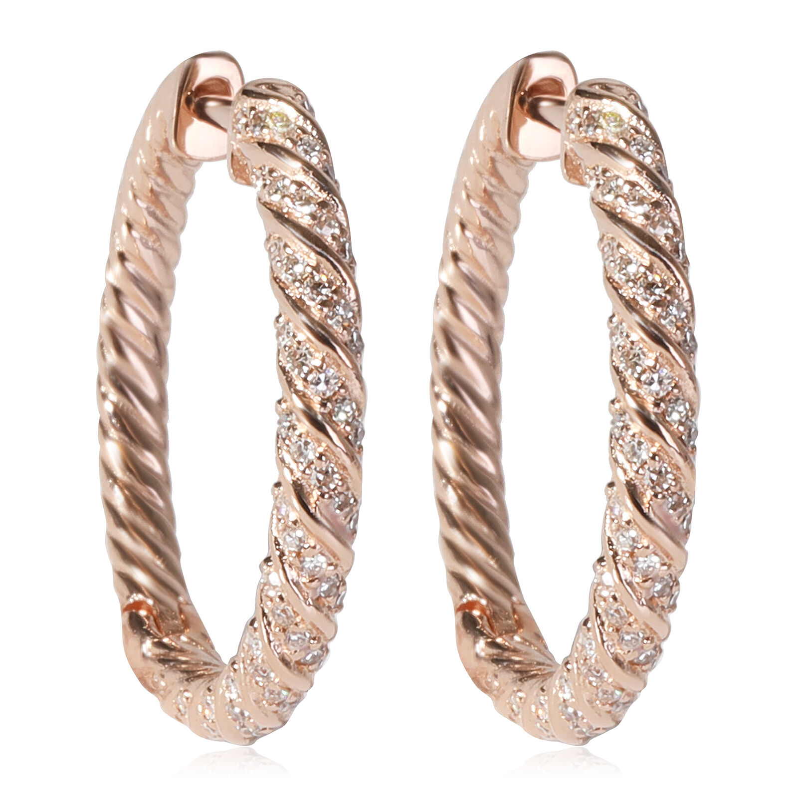 True Diamond Hoop Earring in 14k Rose Gold 0.33 CTW